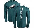 Philadelphia Eagles #48 Wes Hopkins Green Backer Long Sleeve T-Shirt