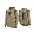 Atlanta Falcons #8 Kyle Pitts Camo 2021 Salute To Service Therma Performance Pullover Football Hoodie