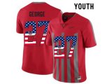 2016 US Flag Fashion Youth Ohio State Buckeyes Eddie George #27 College Football Alternate Elite Jersey - Scarlet