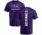 Baltimore Ravens #48 Patrick Onwuasor Purple Backer T-Shirt