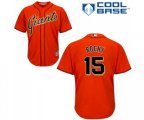 San Francisco Giants #15 Bruce Bochy Replica Orange Alternate Cool Base Baseball Jersey
