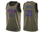 Philadelphia 76ers #21 Joel Embiid Green Salute to Service NBA Swingman Jersey