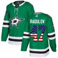 Dallas Stars #47 Alexander Radulov Authentic Green USA Flag Fashion NHL Jersey