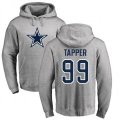 Dallas Cowboys #99 Charles Tapper Ash Name & Number Logo Pullover Hoodie