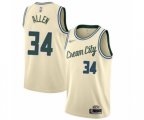 Milwaukee Bucks #34 Ray Allen Authentic Cream Basketball Jersey - 2019-20 City Edition