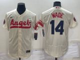Los Angeles Angels #14 Tyler Wade Cream 2022 City Connect Flex Base Stitched Jersey