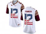 2016 US Flag Fashion-2016 Men's Florida State Seminoles Deondre Francois #12 College Football Jersey - White
