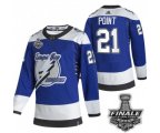 Tampa Bay Lightning #21 Brayden Point Blue Road Authentic 2021 NHL Stanley Cup Final Patch Jersey