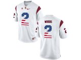 2016 US Flag Fashion USC Trojans Robert Woods #2 Patch College Football Jersey - White