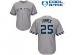 New York Yankees #25 Gleyber Torres Grey New Cool Base Stitched MLB Jersey