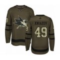 San Jose Sharks #49 Artemi Kniazev Authentic Green Salute to Service Hockey Jersey