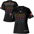 Women San Francisco 49ers #59 Korey Toomer Game Black Fashion NFL Jersey