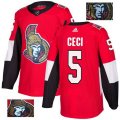 Ottawa Senators #5 Cody Ceci Authentic Red Fashion Gold NHL Jersey