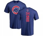 MLB Nike Chicago Cubs #34 Kerry Wood Royal Blue Backer T-Shirt