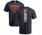 Chicago Bears #87 Tom Waddle Navy Blue Backer T-Shirt