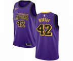 Los Angeles Lakers #42 James Worthy Authentic Purple Basketball Jersey - City Edition