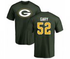 Green Bay Packers #52 Rashan Gary Green Name & Number Logo T-Shirt