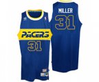Indiana Pacers #31 Reggie Miller Authentic Blue Rookie Throwback Basketball Jersey