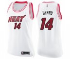 Women's Miami Heat #14 Tyler Herro Swingman White Pink Fashion Basketball Jersey