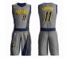Indiana Pacers #11 Domantas Sabonis Authentic Gray Basketball Suit Jersey - City Edition