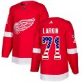 Detroit Red Wings #71 Dylan Larkin Authentic Red USA Flag Fashion NHL Jersey