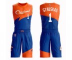 Cleveland Cavaliers #1 Nik Stauskas Authentic Blue Basketball Suit Jersey - City Edition