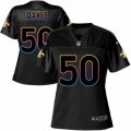 Women New Orleans Saints #50 DeMario Davis Game Black Fashion NFL Jersey