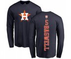 Houston Astros #5 Jeff Bagwell Navy Blue Backer Long Sleeve T-Shirt