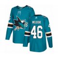 San Jose Sharks #46 Nicolas Meloche Authentic Teal Green Home Hockey Jersey