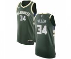 Milwaukee Bucks #34 Ray Allen Authentic Green Road NBA Jersey - Icon Edition