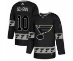 St. Louis Blues #10 Brayden Schenn Authentic Black Team Logo Fashion NHL Jersey