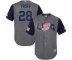 USA Baseball #28 Buster Posey Gray 2017 World Baseball Classic Replica Team Jersey