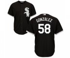 Chicago White Sox #58 Miguel Gonzalez Replica Black Alternate Home Cool Base Baseball Jersey