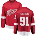 Detroit Red Wings #91 Sergei Fedorov Fanatics Branded Red Home Breakaway NHL Jersey
