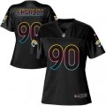 Women Jacksonville Jaguars #90 Stefan Charles Game Black Fashion NFL Jersey