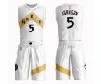 Toronto Raptors #5 Stanley Johnson Swingman White Basketball Suit Jersey - City Edition