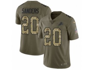 Detroit Lions #20 Barry Sanders Limited Olive Camo Salute to Service NFL Jersey