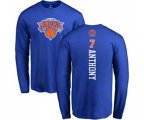 New York Knicks #7 Carmelo Anthony Royal Blue Backer Long Sleeve T-Shirt