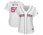 Women's Boston Red Sox #50 Mookie Betts Replica White Mother's Day Baseball Jersey