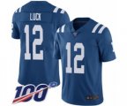 Indianapolis Colts #12 Andrew Luck Royal Blue Team Color Vapor Untouchable Limited Player 100th Season NFL Jersey