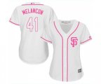 Women's San Francisco Giants #41 Mark Melancon Authentic White Fashion Cool Base Baseball Jersey