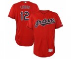 Cleveland Indians #12 Francisco Lindor Scarlet Alternate Flex Base Authentic Collection Baseball Jersey