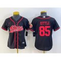 Women San Francisco 49ers #85 George Kittle Black With Patch Cool Base Stitched Baseball Jersey