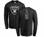Oakland Raiders #4 Derek Carr Black Backer Long Sleeve T-Shirt
