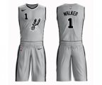 San Antonio Spurs #1 Lonnie Walker Swingman Silver Basketball Suit Jersey Statement Edition