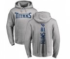 Tennessee Titans #81 Jonnu Smith Ash Backer Pullover Hoodie