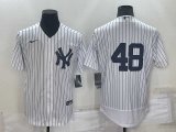 New York Yankees #48 Anthony Rizzo White No Name Stitched MLB Flex Base Nike Jersey