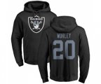 Oakland Raiders #20 Daryl Worley Black Name & Number Logo Pullover Hoodie