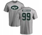 New York Jets #99 Steve McLendon Ash Name & Number Logo T-Shirt