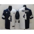 Dallas Cowboys #4 Dak Prescott Blue White C Limited Split Fashion Football Jersey